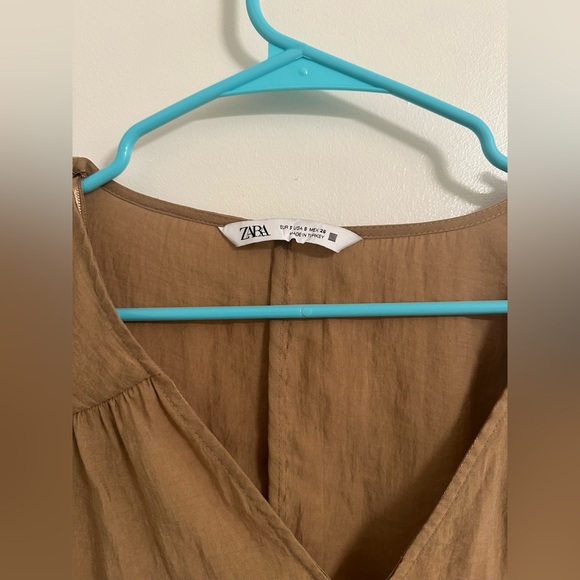 Zara V-Neck Long Sleeves Tiered Mini Dress - Picture 2 of 5